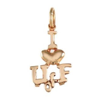 3/4" 14kt Gold I love UF Logo Charm Pendant - Jewelry Works