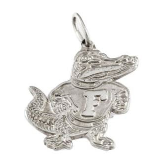3/4" Sterling Silver Classic Fighting Albert Gator Pendant - Jewelry Works