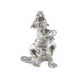 7/8" Albert Gator in Top Hat Sterling Silver Pendant - Jewelry Works