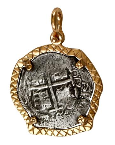 1 3/4" REPLICA ATOCHA IN TEXTURED BEZEL & SHACKLE BAIL - ITEM #18203 - Jewelry Works