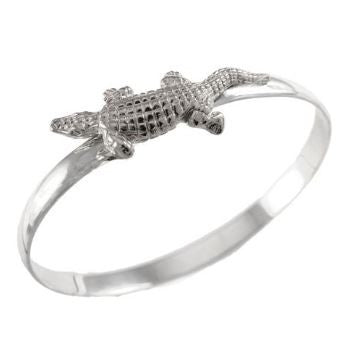 1 3/4" Sterling Silver Alligator Gator Hook Bracelet - Jewelry Works