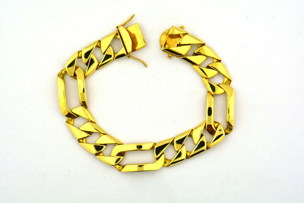 14 Karat Yellow Gold 8IN 14MM Men's Cuban Figaro Bracelet 49.48GRAMS!!! - Jewelry Works