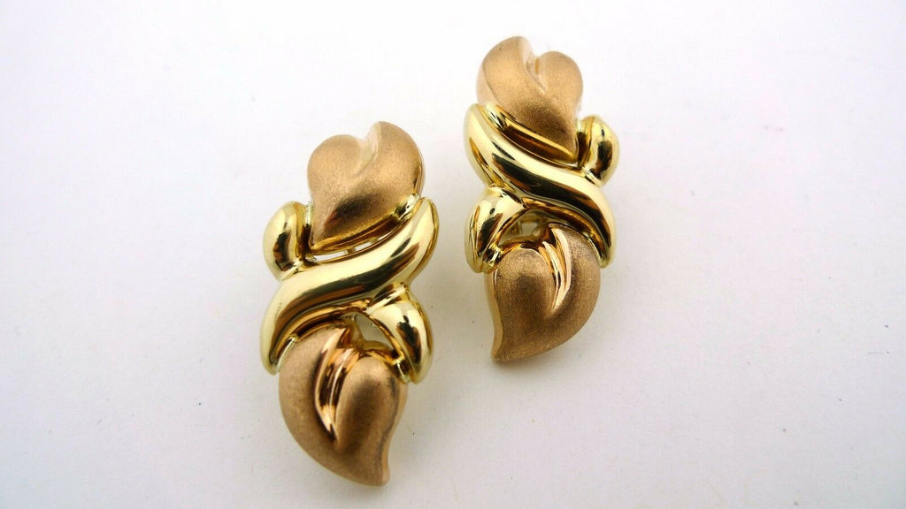 14K Yellow and Rose Gold Omega Clip Earrings 9.6g - Jewelry Works