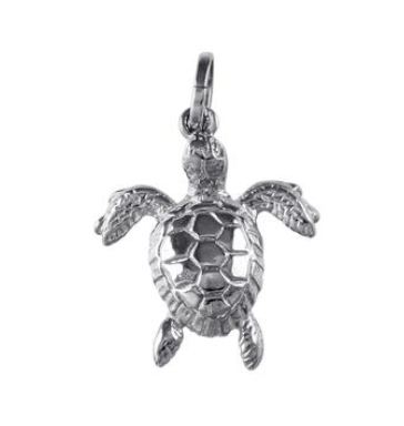 10228 - 1" SOLID GREEN SEA TURTLE - Jewelry Works