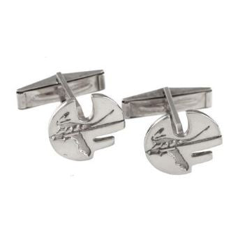 5/8" Sterling Silver Retro Style Pell Logo University of Florida Cuff Links - Jewelry Works