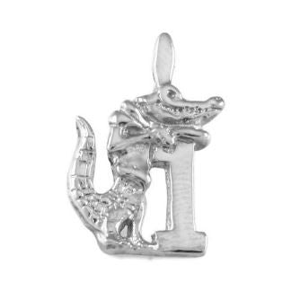 3/4" Albert #1 Gator Sterling Silver Pendant - Jewelry Works