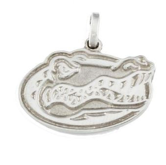 1" Sterling Silver Albert Gator Head Pendant with Satin Finish - Jewelry Works