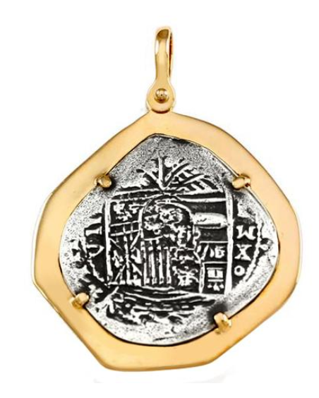 1 5/8" REPLICA ATOCHA WITH SMOOTH WIDE BEZEL FRAME & SHACKLE BAIL - ITEM #14904 - Jewelry Works