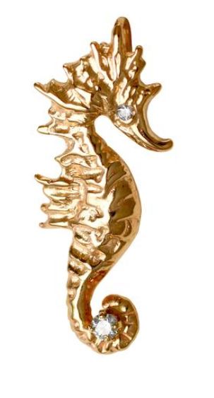 15160D - 1 3/8" SEAHORSE PENDANT WITH DIAMONDS AND HIDDEN BAIL - Jewelry Works