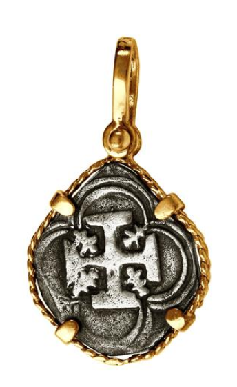 7/8" REPLICA ATOCHA COIN WITH SHACKLE BAIL - ITEM #15660 - Jewelry Works