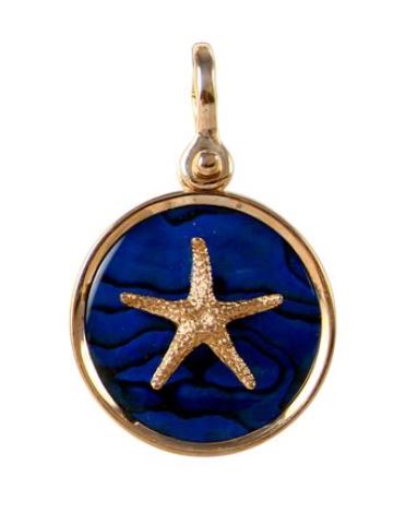 18427 - 1" THIN STARFISH SEA OPAL PENDANT - Jewelry Works