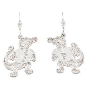 1 1/4" Sterling Silver Albert Gator Dangle Earrings - Jewelry Works