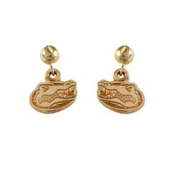 3/8" 14K Gold Gator Head Post Drop Earrings - Jewelry Works