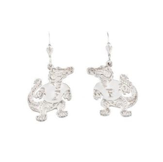 3/4" Sterling Silver Albert Gator Dangle Earrings - Jewelry Works