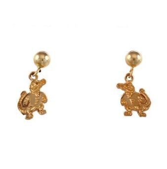 3/8" 14K Gold Albert Gator Dangle Post Earrings - Jewelry Works