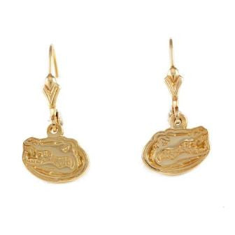 1/2" 14K Gold Albert Gator Head Dangle Earrings - Jewelry Works