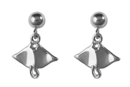 30807 - DANGLING MANTA RAY POST EARRINGS - Jewelry Works