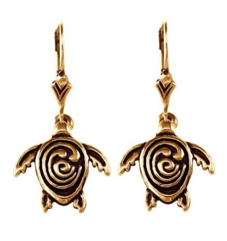 30856 - BRONZE STC LOGO SEA TURTLE EARRINGS - Jewelry Works