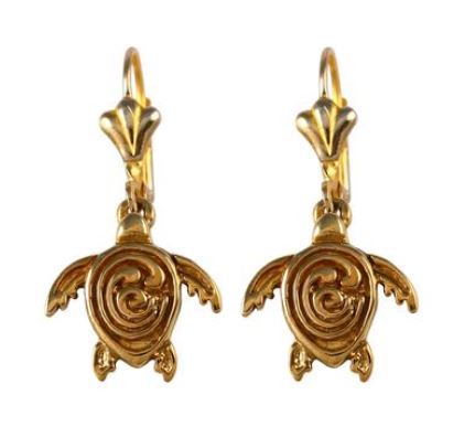 30856A - GOLD OR SILVER STC LOGO SEA TURTLE EARRINGS - Jewelry Works