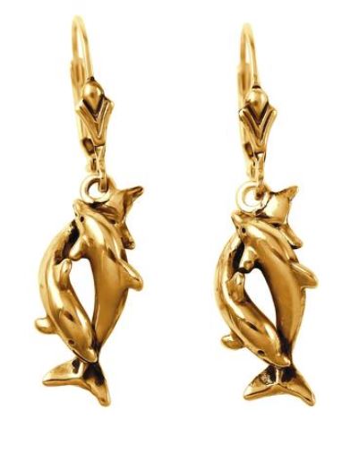 30916 - TWISTING DOLPHIN LEVER-BACK EARRINGS - Jewelry Works