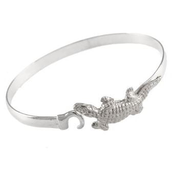 1 3/4 Sterling Silver Alligator Gator Hook Bracelet - Jewelry Works