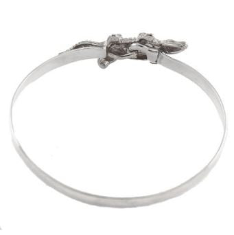 1 3/4" Sterling Silver Alligator Gator Hook Bracelet - Jewelry Works