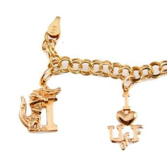 University of Florida 14K Gold Charm Bracelet - Jewelry Works