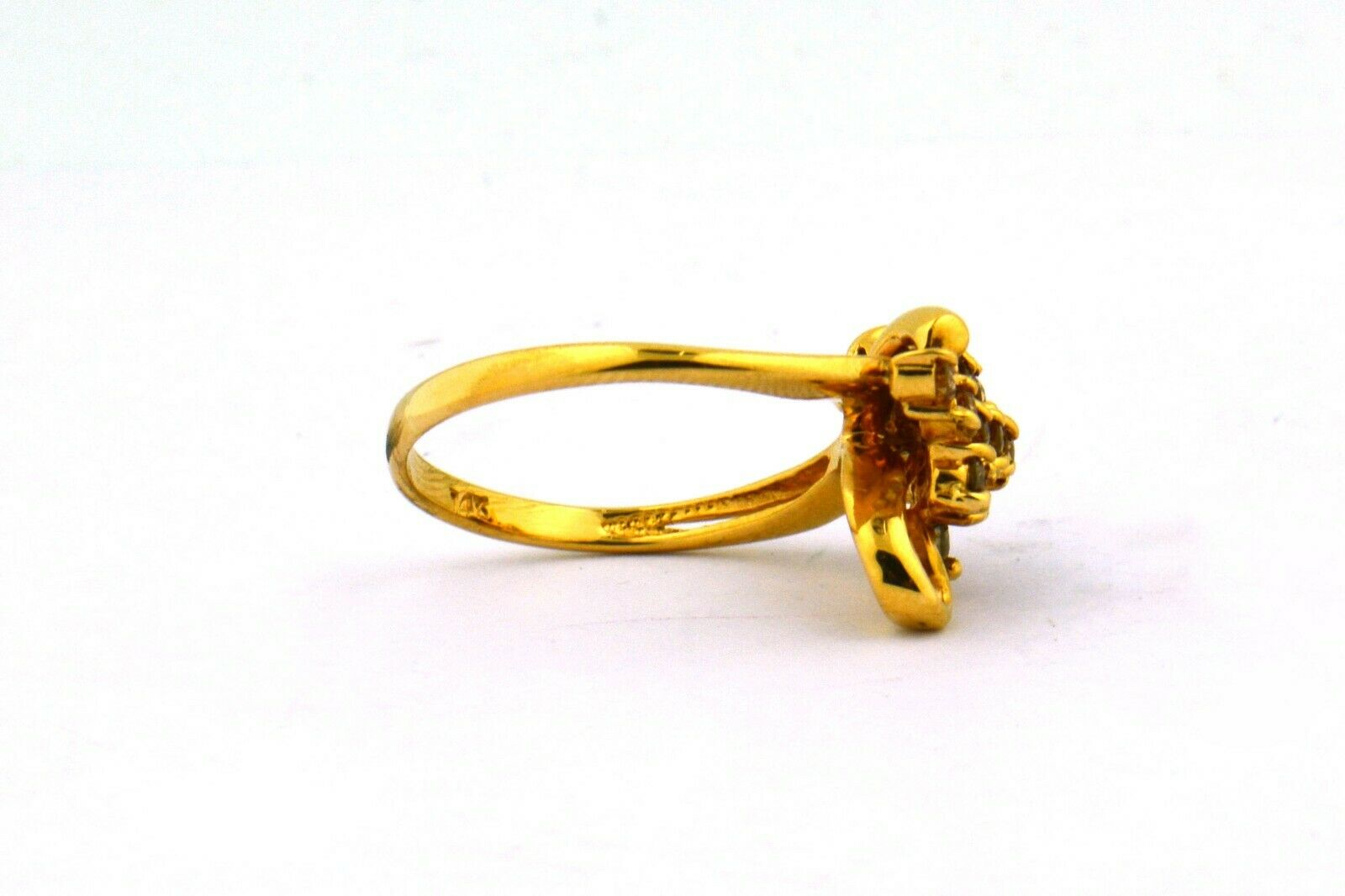 14K Yellow Gold Orange Aventurine Diamond Ring 5ct 802197