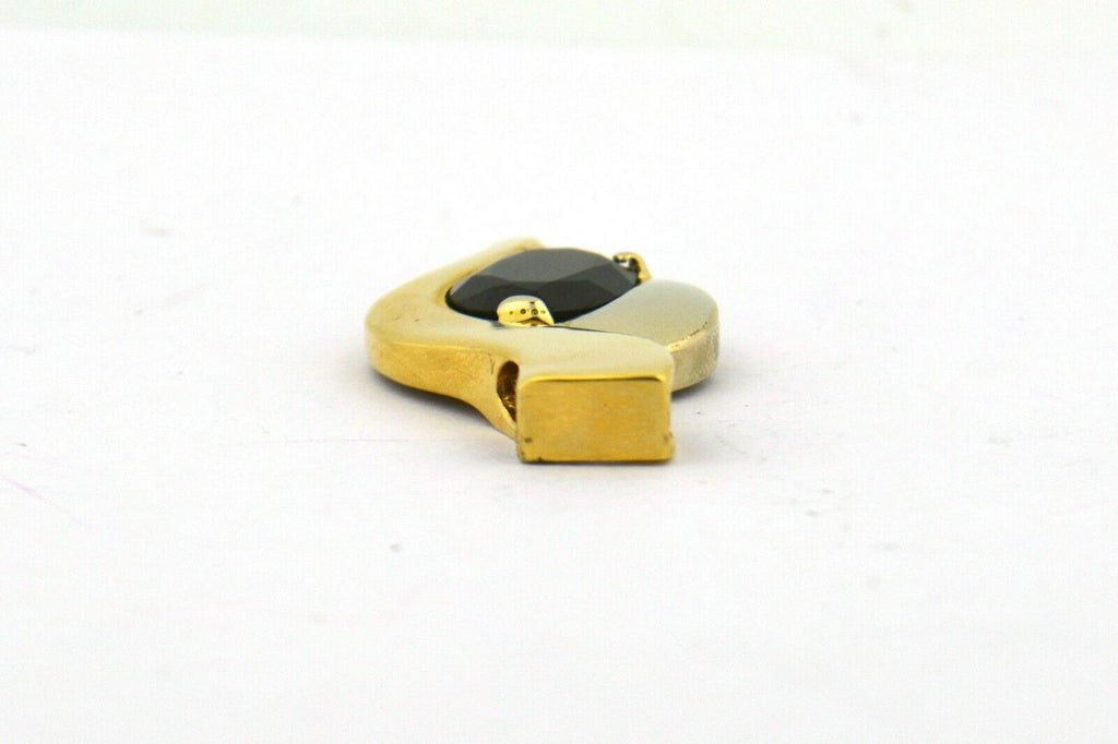 14KY Oval 6.8ct Garnet Slide Pendant Handmade 39x2.MM 8.8g - Jewelry Works