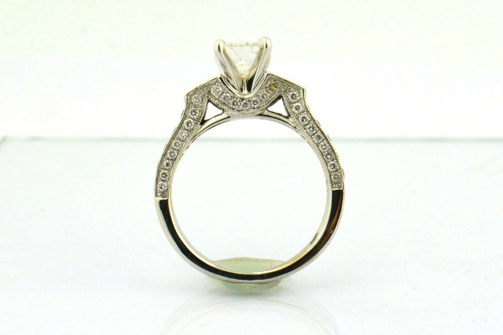 14KW 1.58CTTW Elongated Princess Cut Diamond Engagement Ring - Jewelry Works