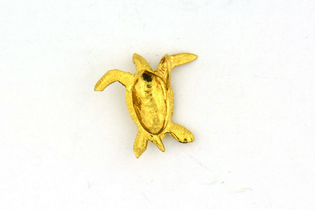 14KY 28x25mm Turtle Pendant with Hidden Bail 3.8G - Jewelry Works