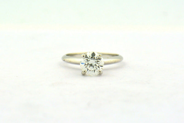 1.25ct Round Brilliant Solitaire Diamond 14KW Gold Engagement Ring VS1 H GIA - Jewelry Works