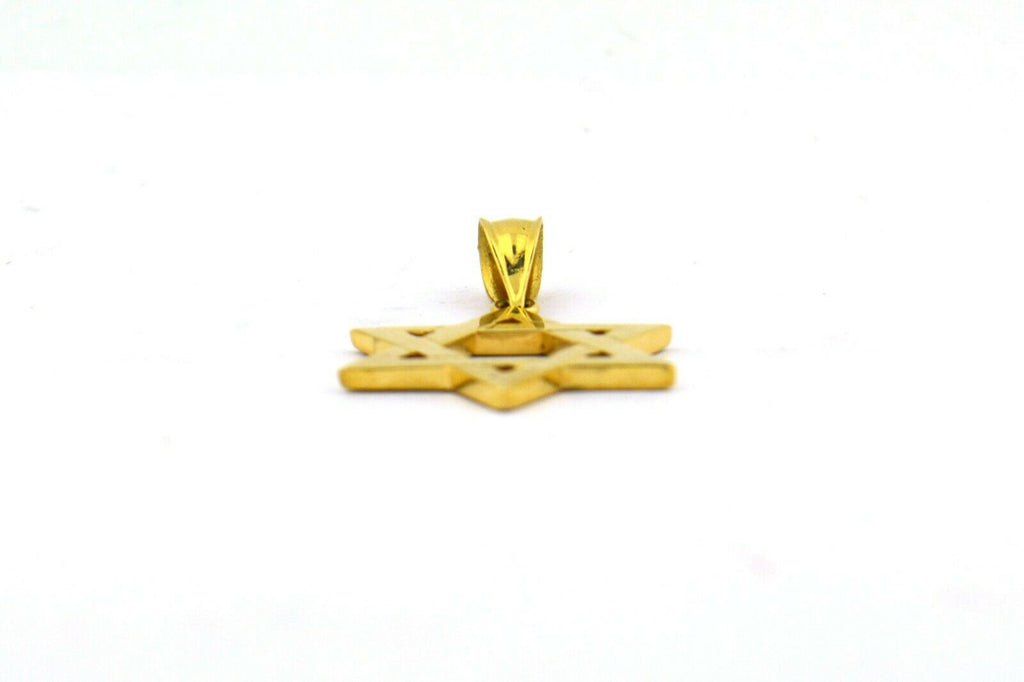 14K Yellow Gold Star of David Pendant 37x22MM 5.5G - Jewelry Works