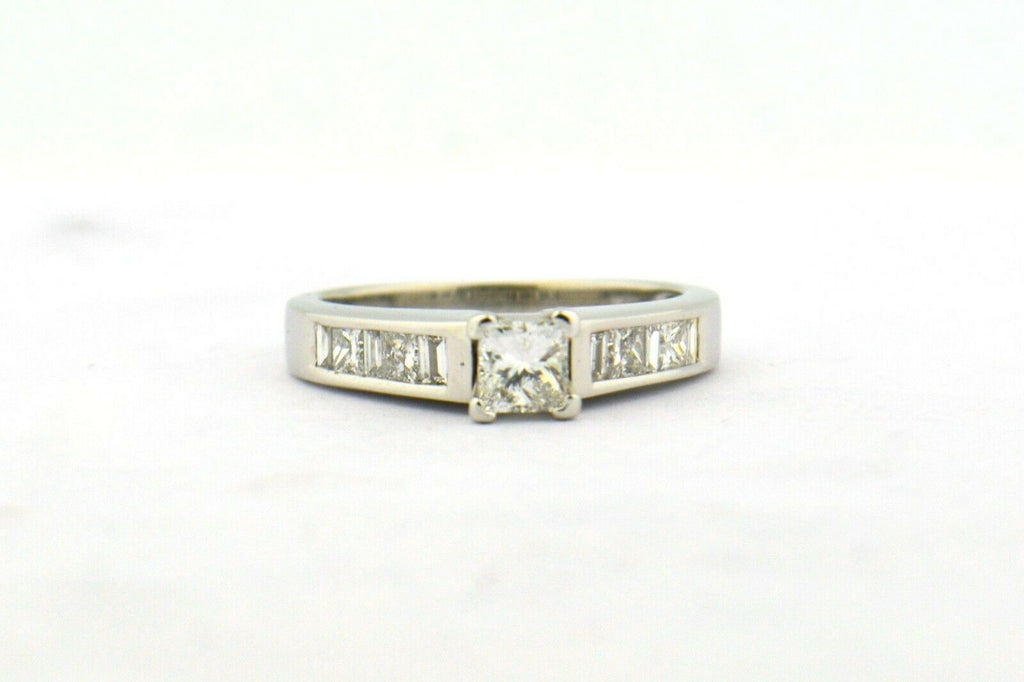 14K White Gold 1.5cttw Princess and Baguette Cut Diamond Ring - Jewelry Works