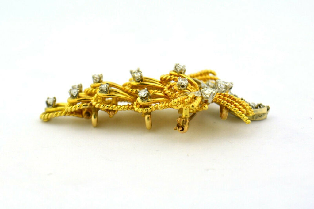 Antique Convertible Brooch Pendant Old European Cut Diamonds 18K Gold 1.6cttw - Jewelry Works