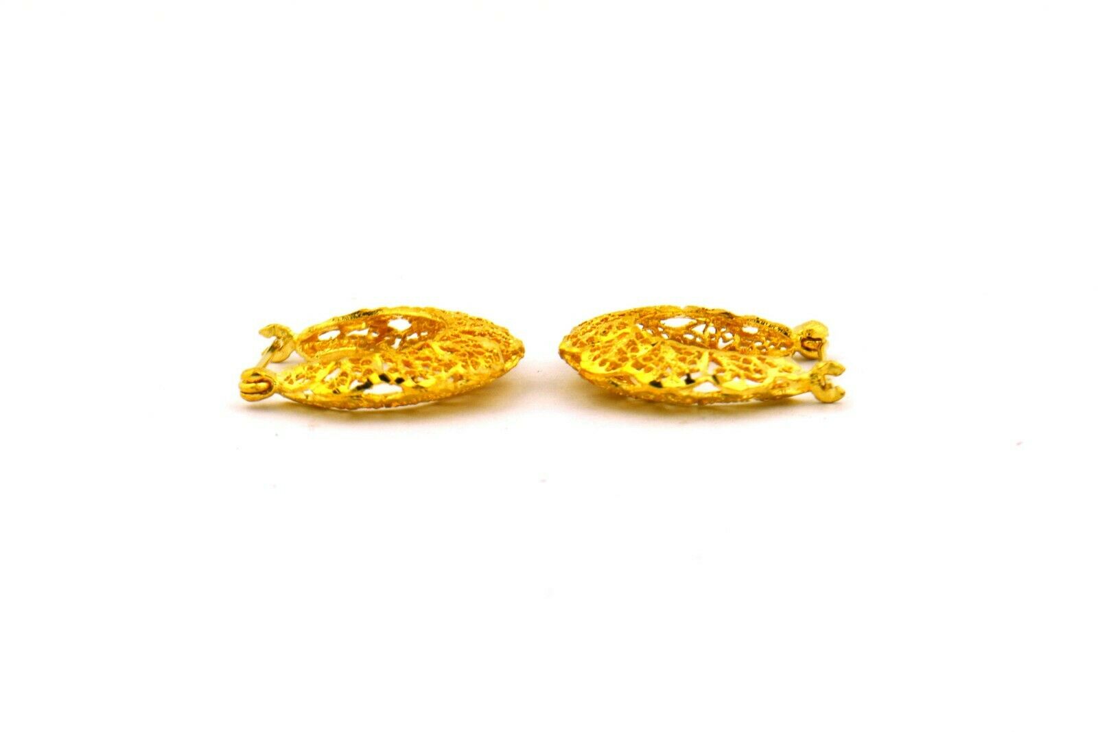 Origami Fold Hoops 14 Karat Yellow Gold Dangle Earrings Lightweight Design  LV For Sale at 1stDibs