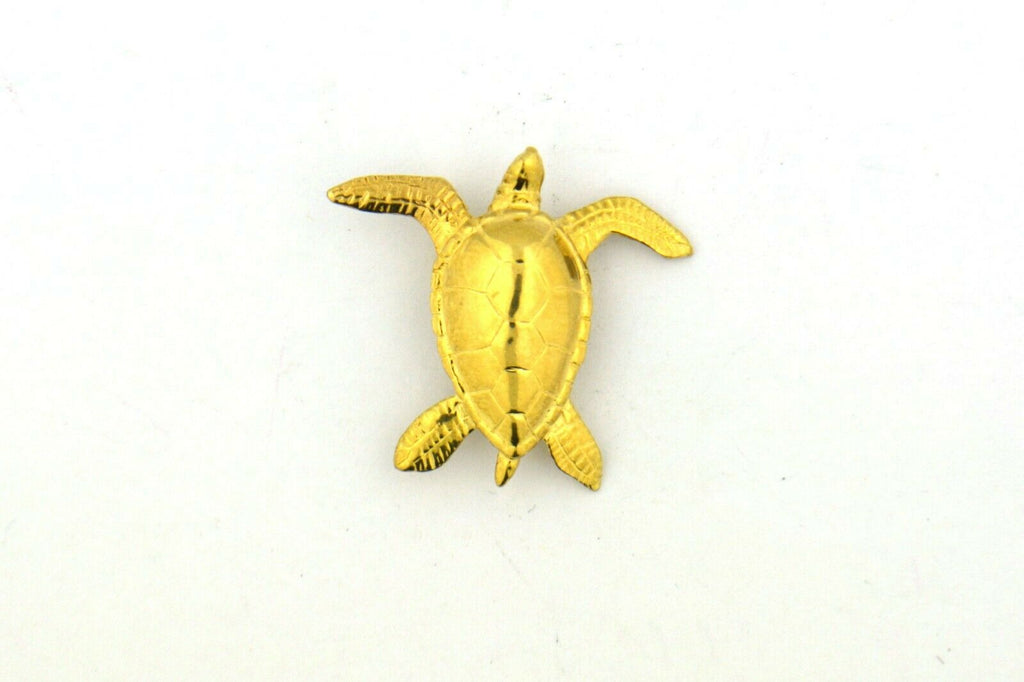 14KY 28x25mm Turtle Pendant with Hidden Bail 3.8G - Jewelry Works