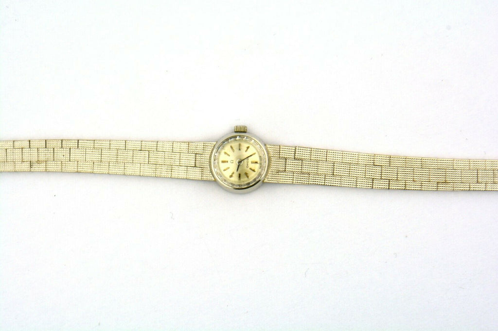 Vintage 18 Karat White Gold Omega Ladies Wind-Up Watch - Jewelry Works