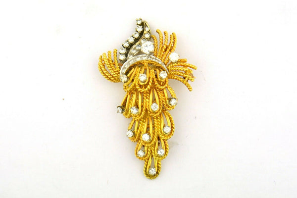 Antique Convertible Brooch Pendant Old European Cut Diamonds 18K Gold 1.6cttw - Jewelry Works