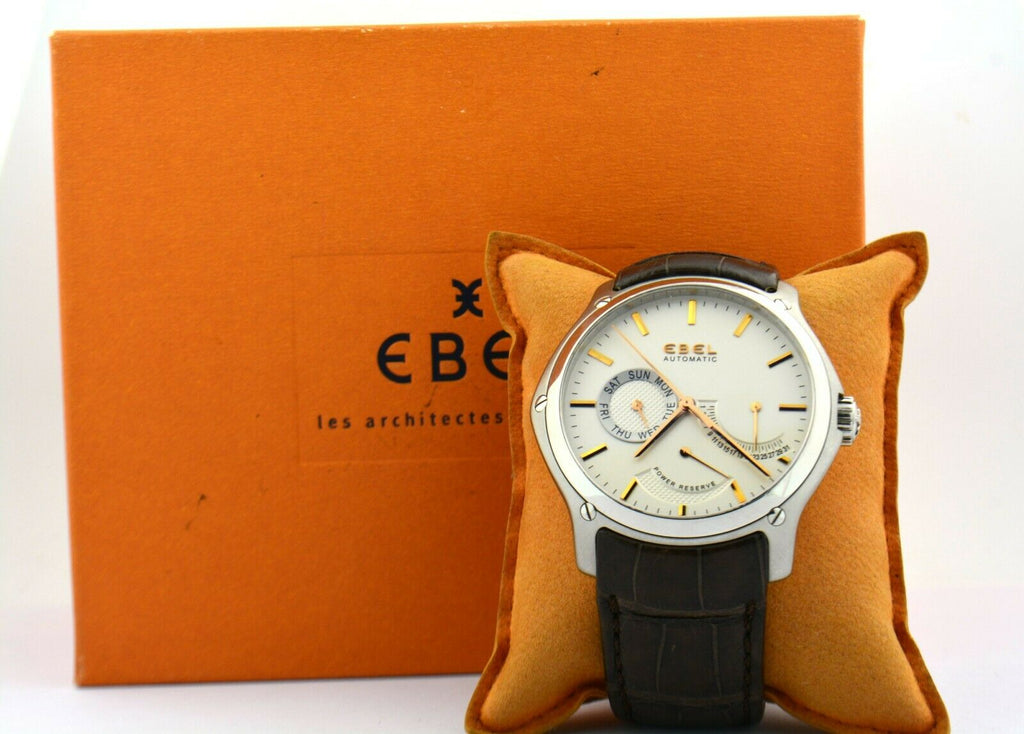 Men's Ebel Watch "Classic Hexagon" Automatic Stainless Steel Croc 47MM Cal 305 - Jewelry Works