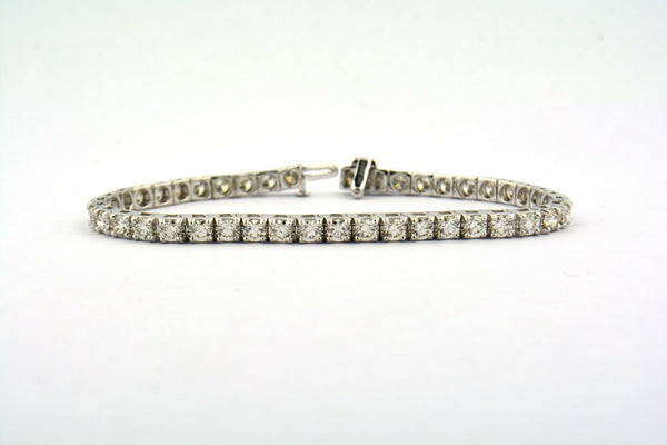 14KW 7CTTW 43 Round Diamond Tennis Bracelet VS1-SI1 G-H 4MM Wide Designer: UNeek - Jewelry Works