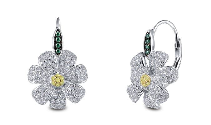 Flower Dangle Earrings 9E079CEP - Jewelry Works