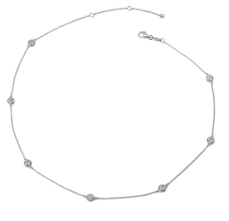 9N014CLP Simulated Diamond Dot Necklace - Jewelry Works