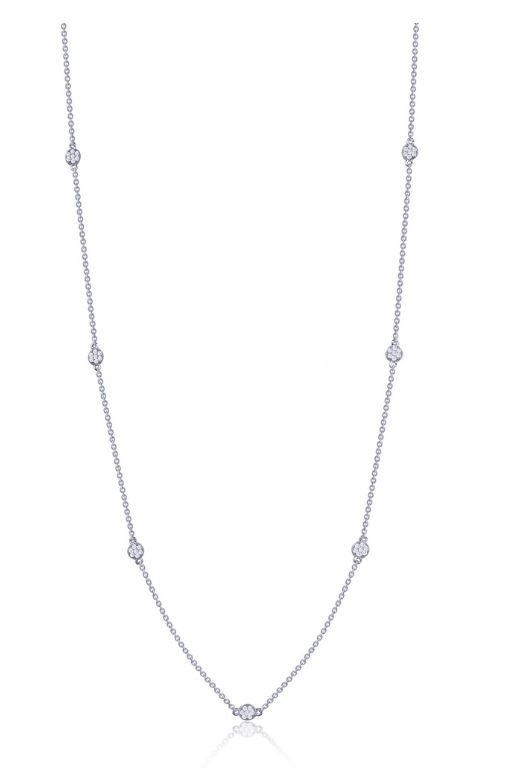 9N020CLP Long Simulated Diamond Dot Necklace - Jewelry Works