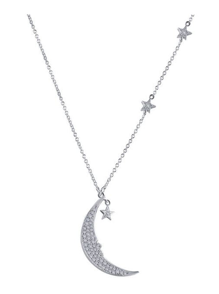 9N079CLP Star and Moon Necklace - Jewelry Works