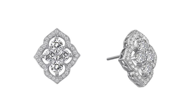 Vintage Style Simulated Diamond Earrings E0039CLP - Jewelry Works
