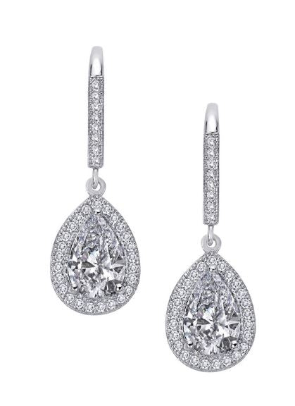 Simulated Diamond Pear Earrings E0074CLP - Jewelry Works