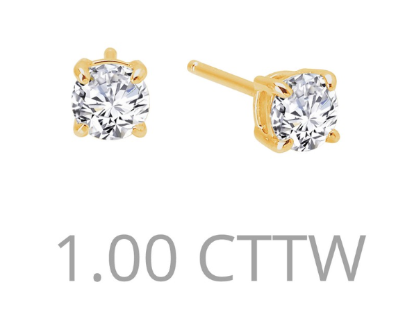 1 cttw Simulated Diamond Post Earrings - Jewelry Works