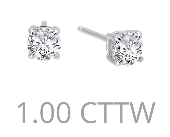 1 cttw Simulated Diamond Post Earrings - Jewelry Works