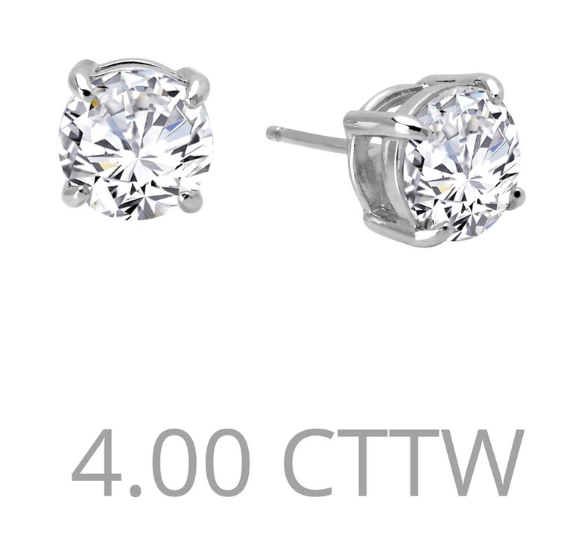 4 cttw Simulated Diamond Post Earrings - Jewelry Works